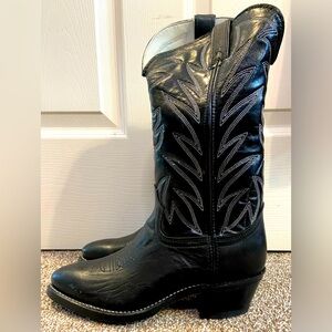 Vintage DURANGO Truck'n Boots Black Leather Western Country USA 7.5D